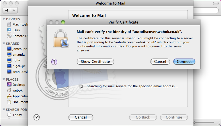 Macbook mail setup image 2