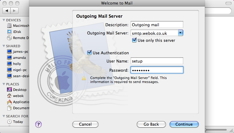 Macbook mail setup image 6
