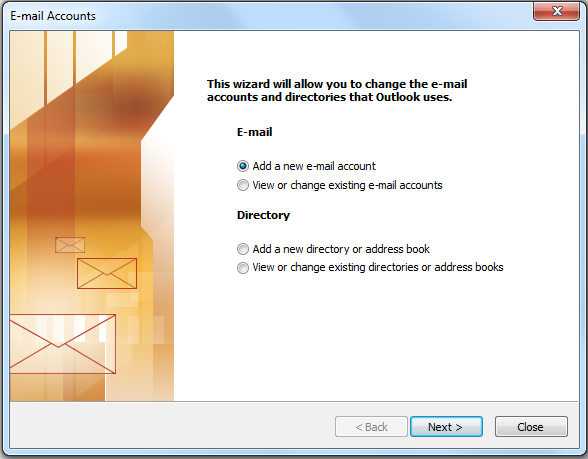 Outlook mail set up image 2